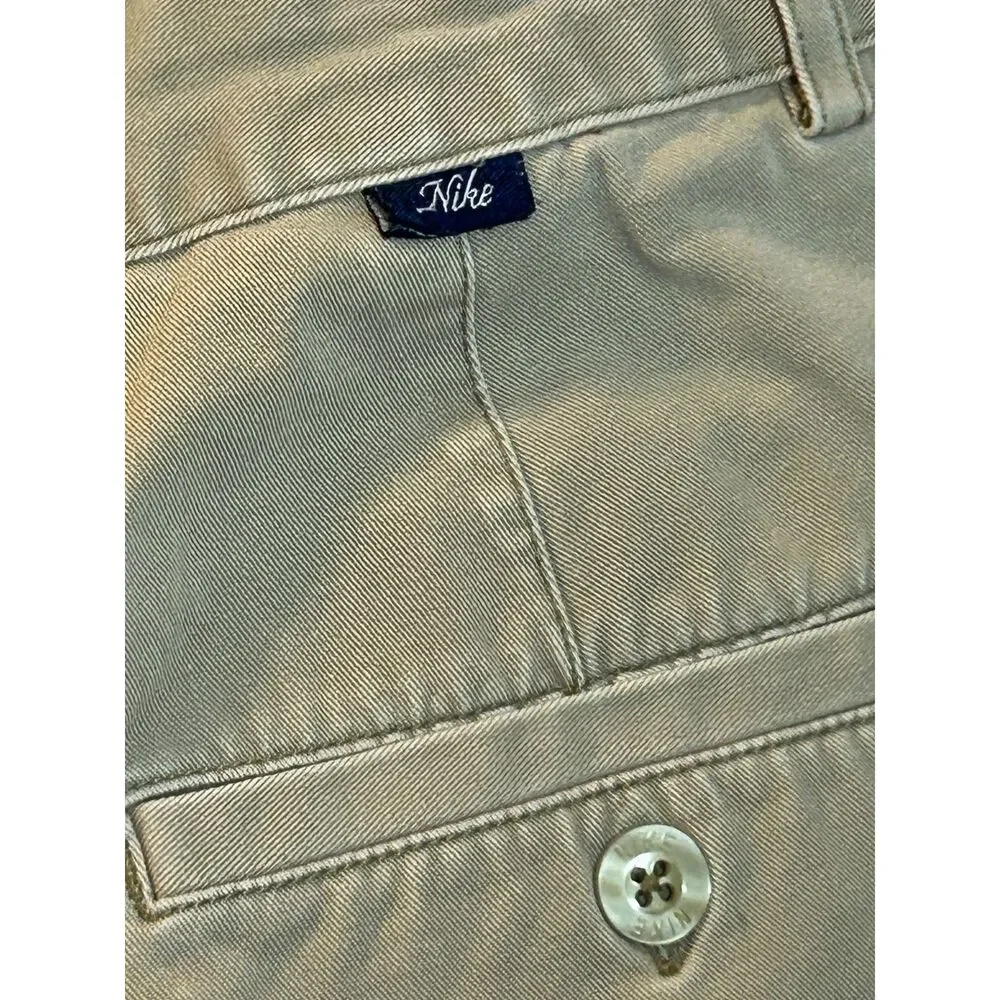 BBL Snatched Vintage Y2K Nike Golf Pleated Chino Shorts Khaki